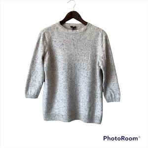 TALBOTS 100% CASHMERE SWEATER XL 1/2 sleeve tan with black specks soft used